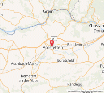 Map of Amstetten, Lower Austria