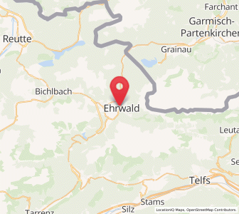 Map of Ehrwald, Tyrol