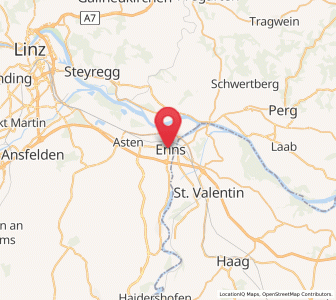 Map of Enns, Upper Austria