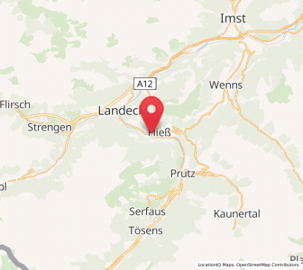 Map of Fließ im Oberinntal, Tyrol
