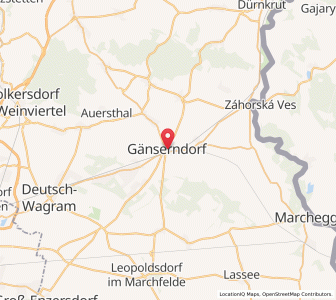 Map of Gänserndorf, Lower Austria