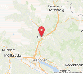 Map of Gmünd in Kärnten, Carinthia