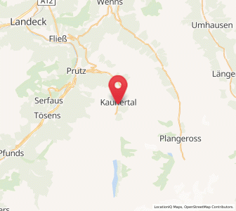 Map of Kaunertal, Tyrol