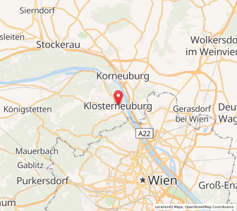Map of Klosterneuburg, Lower Austria