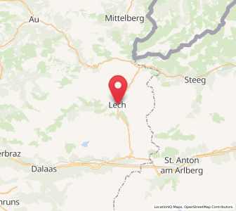 Map of Lech am Arlberg, Vorarlberg