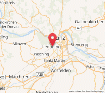 Map of Leonding, Upper Austria