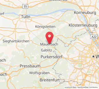 Map of Mauerbach, Lower Austria