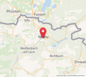 Map of Reutte in Tirol, Tyrol