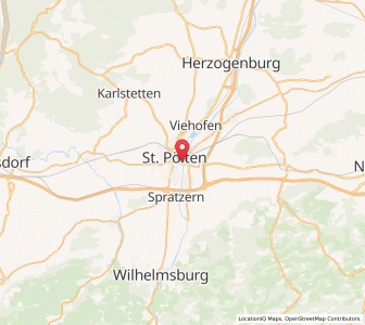 Map of St. Pölten, Lower Austria
