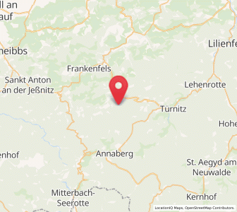 Map of Schwarzenbach an der Pielach, Lower Austria