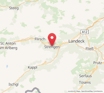 Map of Strengen am Arlberg, Tyrol