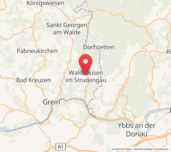 Map of Waldhausen im Strudengau, Upper Austria