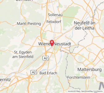 Map of Wiener Neustadt, Lower Austria