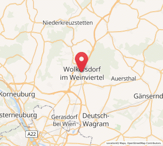 Map of Wolkersdorf im Weinviertel, Lower Austria