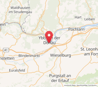 Map of Ybbs an der Donau, Lower Austria