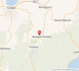 Map of Barwon Downs, VictoriaVictoria