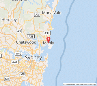 Map of Manly, New South Wales