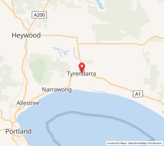 Map of Tyrendarra, VictoriaVictoria