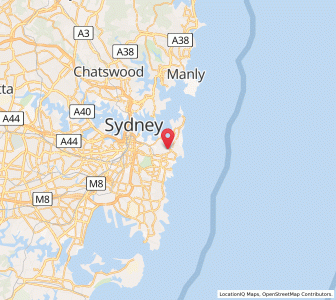 Map of Waverley, New South Wales