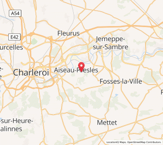 Map of Aiseau, Wallonia