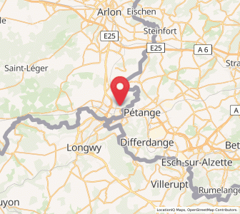 Map of Athus, Wallonia