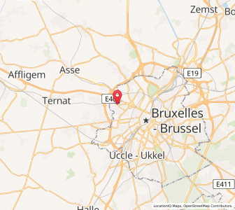 Map of Berchem-Sainte-Agathe/Sint-Agatha-Berchem, Brussels Capital