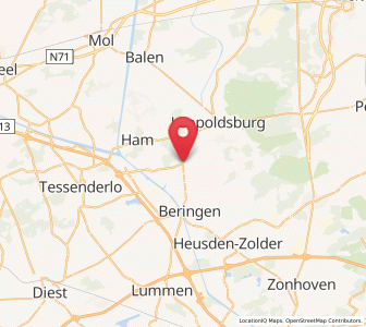 Map of Beverlo, Flanders