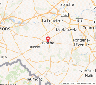 Map of Binche, Wallonia
