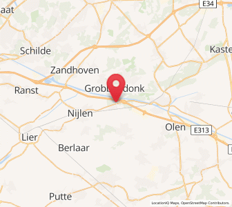 Map of Bouwel, Flanders