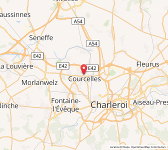Map of Courcelles, Wallonia