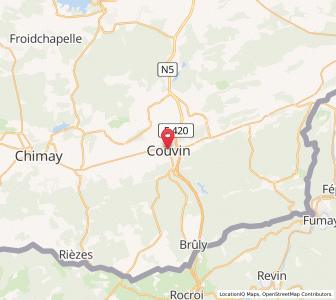Map of Couvin, Wallonia