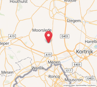 Map of Dadizele, Flanders