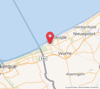 Map of De Panne, Flanders