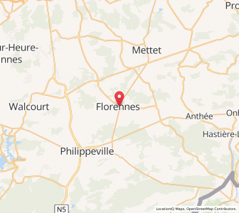 Map of Florennes, Wallonia