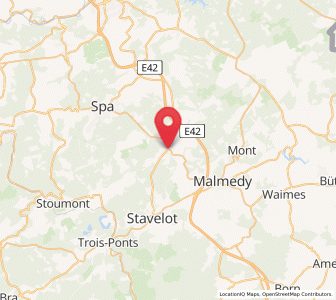 Map of Francorchamps, Wallonia
