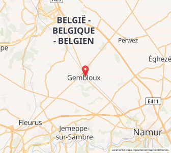 Map of Gembloux, Wallonia