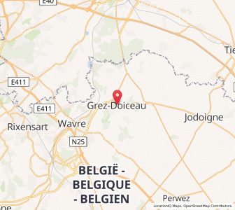 Map of Grez-Doiceau, Wallonia