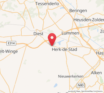 Map of Halen, Flanders