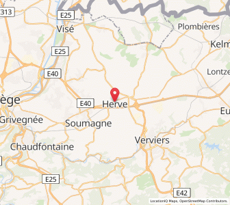 Map of Herve, Wallonia