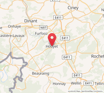 Map of Houyet, Wallonia