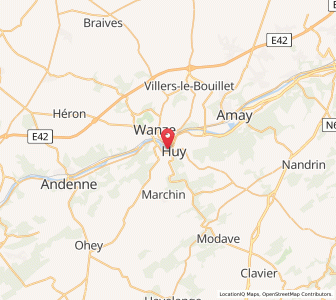 Map of Huy, Wallonia