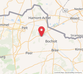 Map of Kaulille, Flanders
