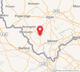 Map of Kemmel, Flanders