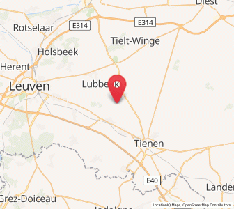 Map of Kerkom, Flanders
