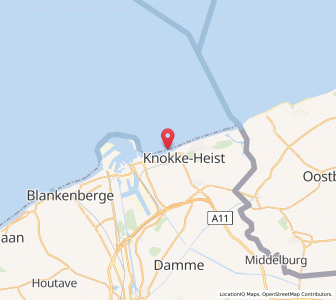 Map of Knokke-Heist, Flanders