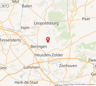 Map of Koersel, Flanders