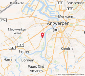 Map of Kruibeke, Flanders