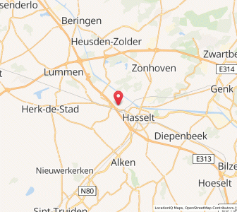 Map of Kuringen, Flanders