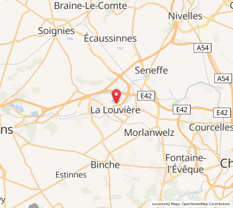 Map of La Louvière, Wallonia