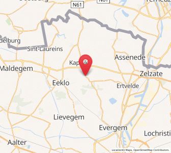 Map of Lembeke, Flanders